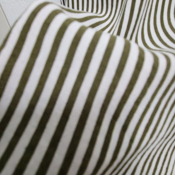 Alex & Jordan Green Striped Long Sleeve Button Up Blouse Large - Picture 6 of 9